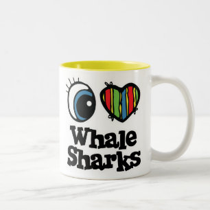 Taza Bicolor Amo (Corazón) Tiburones Ballena