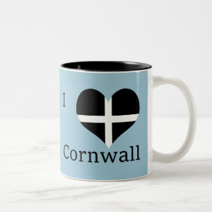 Taza Bicolor Amo diseño del corazón de la bandera del St Pira