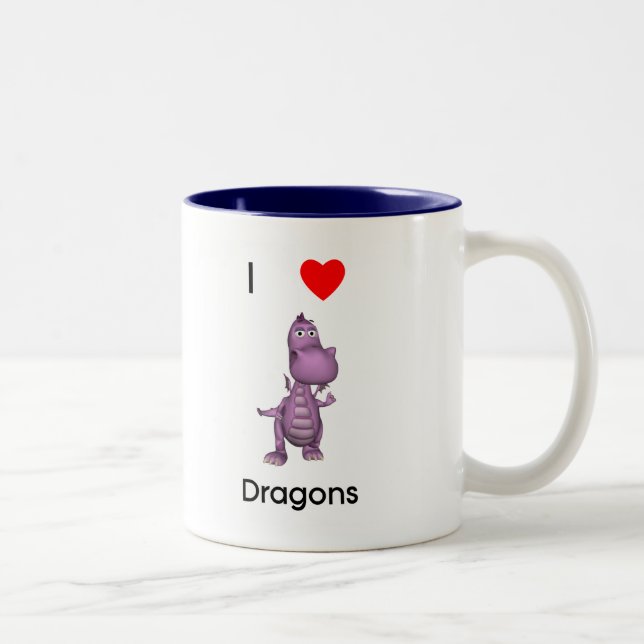 Taza Bicolor Amo dragones (Derecha)