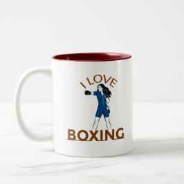 Taza Bicolor Amo el boxeo 