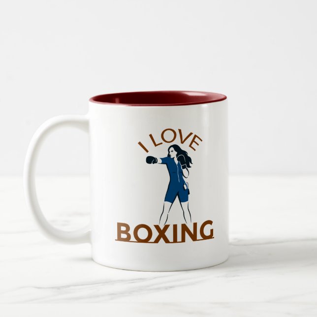 Taza Bicolor Amo el boxeo  (Izquierda)