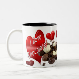 Taza Bicolor Amo el chocolate