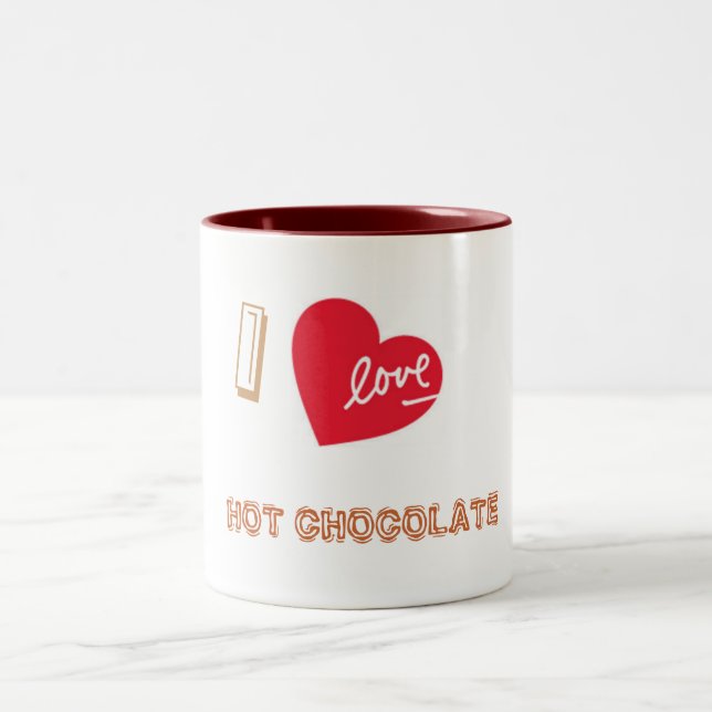 TAZA BICOLOR AMO EL CHOCOLATE CALIENTE (Centro)