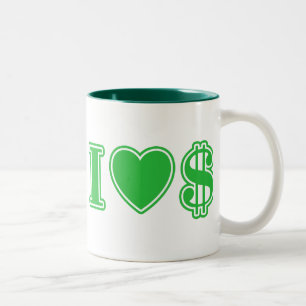 Taza Bicolor Amo El Dinero