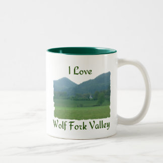 Taza Bicolor Amo el valle de la bifurcación del lobo