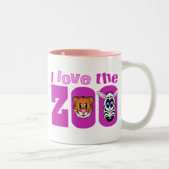Taza Bicolor Amo el zoológico (Derecha)