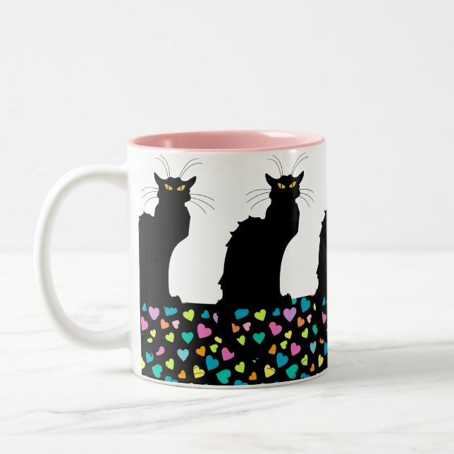 Taza Bicolor Amo gatos (Izquierda)