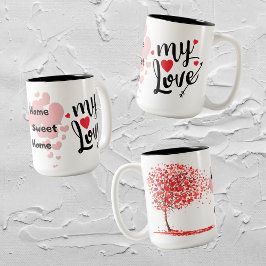 Taza Bicolor Amo hogar dulce hogar de dos tonos café Mug