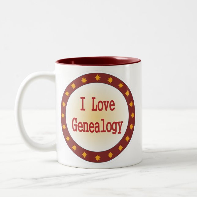 Taza Bicolor Amo la genealogía (Izquierda)