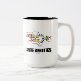 Taza Bicolor Amo la genética (replicación del ADN)