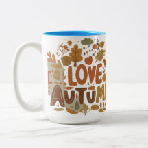 Amo La Mug De Dos Tonos De Otoño