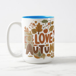Taza Bicolor Amo La Mug De Dos Tonos De Otoño