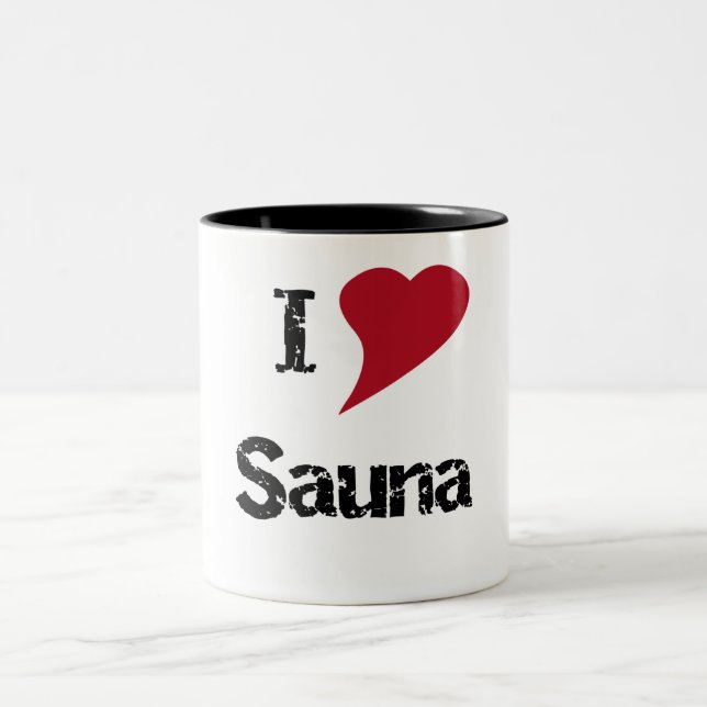 Taza Bicolor Amo La Sauna (Centro)