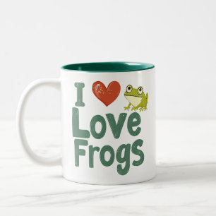 Taza Bicolor Amo las ranas