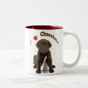 Taza Bicolor Amo los besos de chocolate (el perrito del