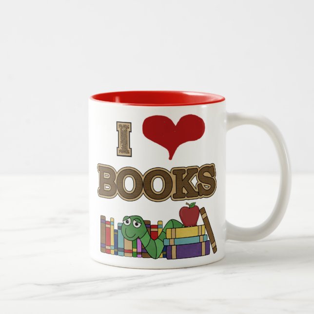 Taza Bicolor Amo los libros (Derecha)