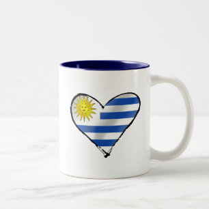 Taza Bicolor Amo los regalos uruguayos del corazón de Uruguay