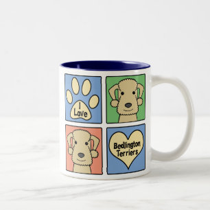Taza Bicolor Amo los terrieres de Bedlington