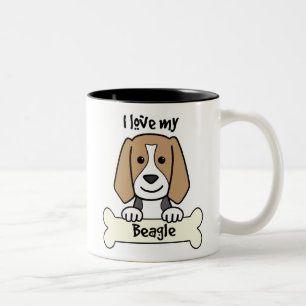 Taza Bicolor Amo mi beagle