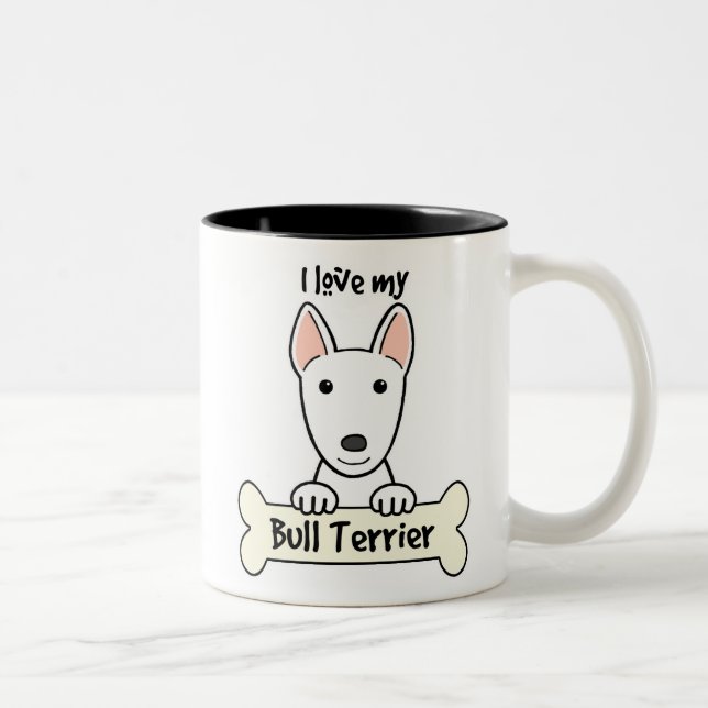 Taza Bicolor Amo mi bull terrier (Derecha)