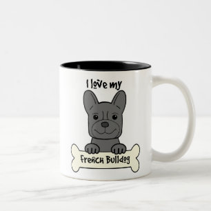Taza Bicolor Amo mi bulldog francés