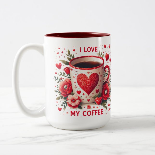 Taza Bicolor Amo Mi Café (Izquierda)