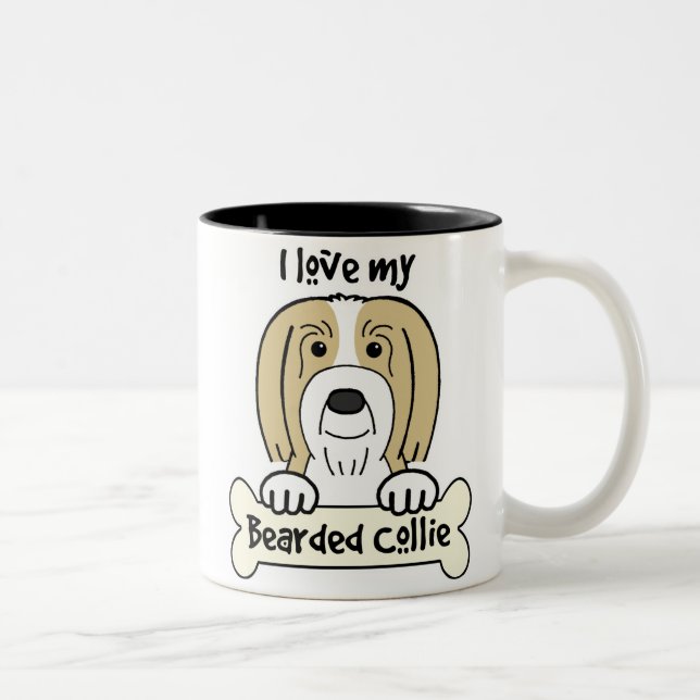 Taza Bicolor Amo mi collie barbudo (Derecha)