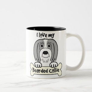 Taza Bicolor Amo mi collie barbudo