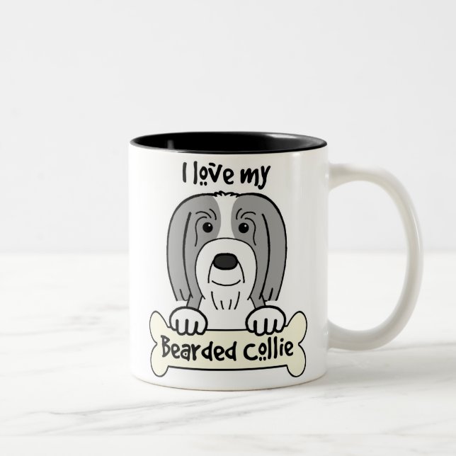 Taza Bicolor Amo mi collie barbudo (Derecha)