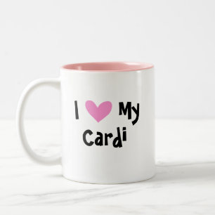 Taza Bicolor Amo mi Corgi Galés de la rebeca