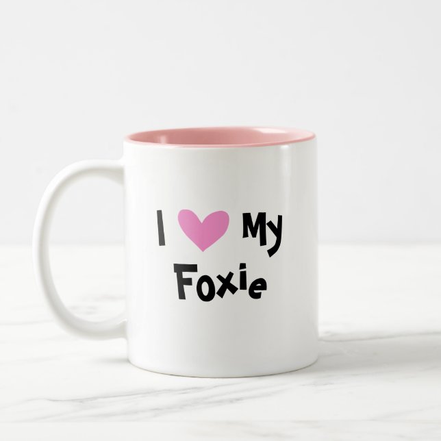 Taza Bicolor Amo mi fox terrier liso (Izquierda)