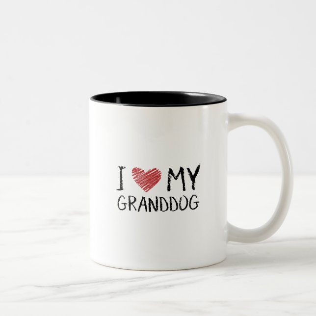 Taza Bicolor Amo mi Granddog (Derecha)