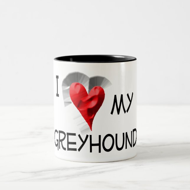 Taza Bicolor Amo Mi Greyhound (Centro)