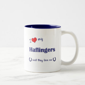 Taza Bicolor Amo mi Haflingers (los caballos múltiples)