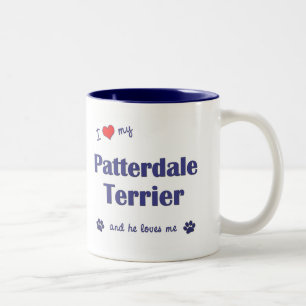 Taza Bicolor Amo mi Patterdale Terrier (el perro masculino)