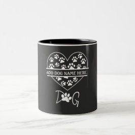Taza Bicolor Amo Mi Perro Personalizado Mascota Perro Paw