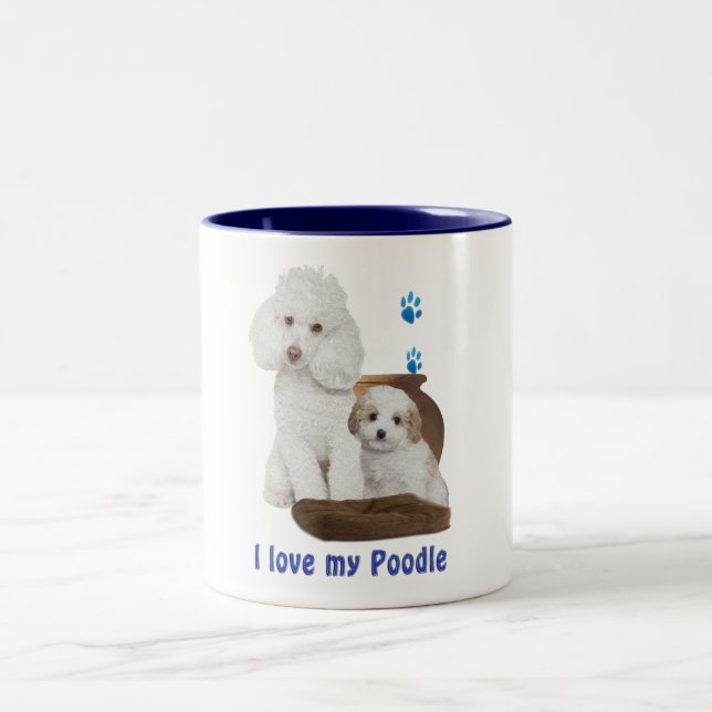 Taza Bicolor Amo mi Poodle (Centro)
