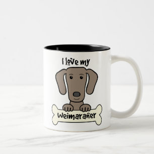 Taza Bicolor Amo mi Weimaraner