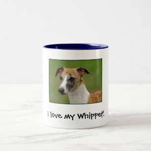 Taza Bicolor ¡Amo mi Whippet!
