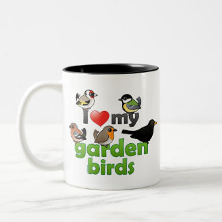 Taza Bicolor Amo mis pájaros del jardín