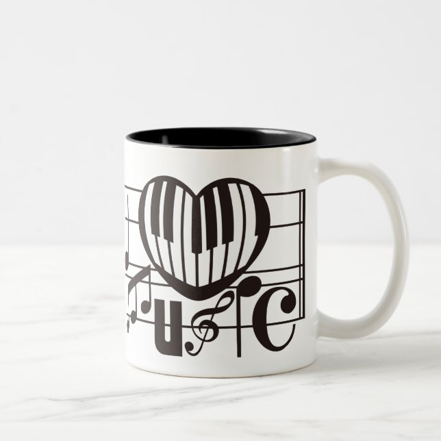 TAZA BICOLOR AMO MÚSICA (Derecha)