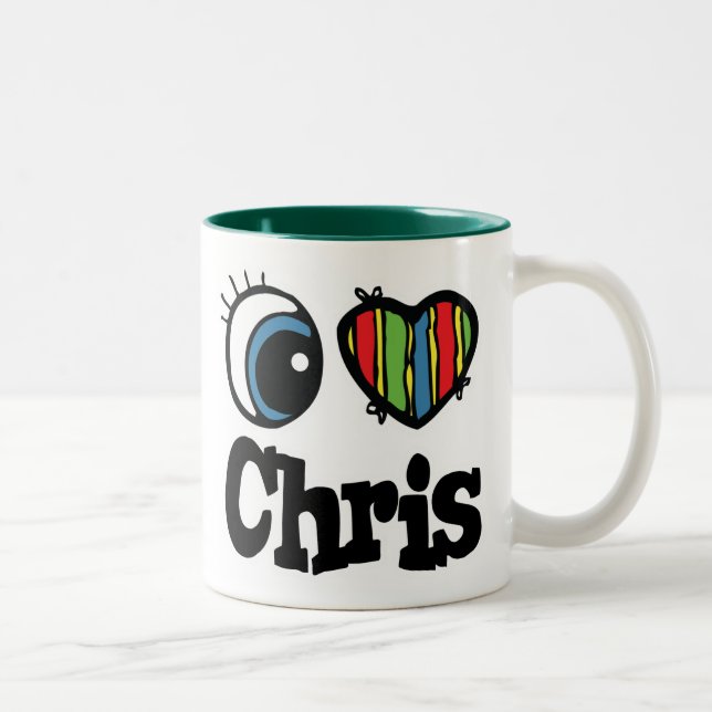Taza Bicolor Amo (Quiero) a Chris (Derecha)