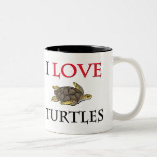 Taza Bicolor Amo tortugas