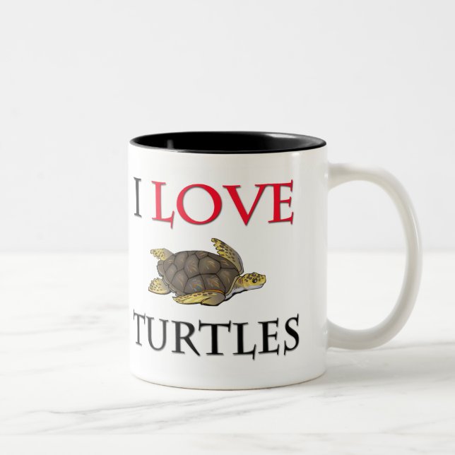 Taza Bicolor Amo tortugas (Derecha)