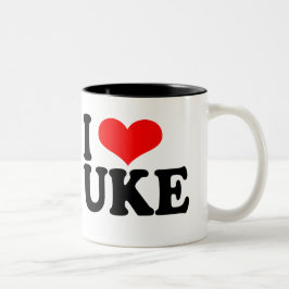 Taza Bicolor Amo Uke Ukulele Mug