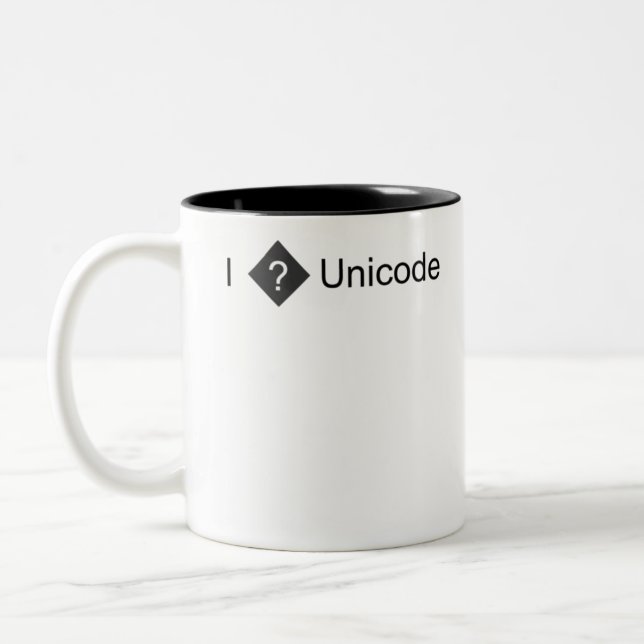Taza Bicolor Amo Unicode - camisa divertida (Izquierda)