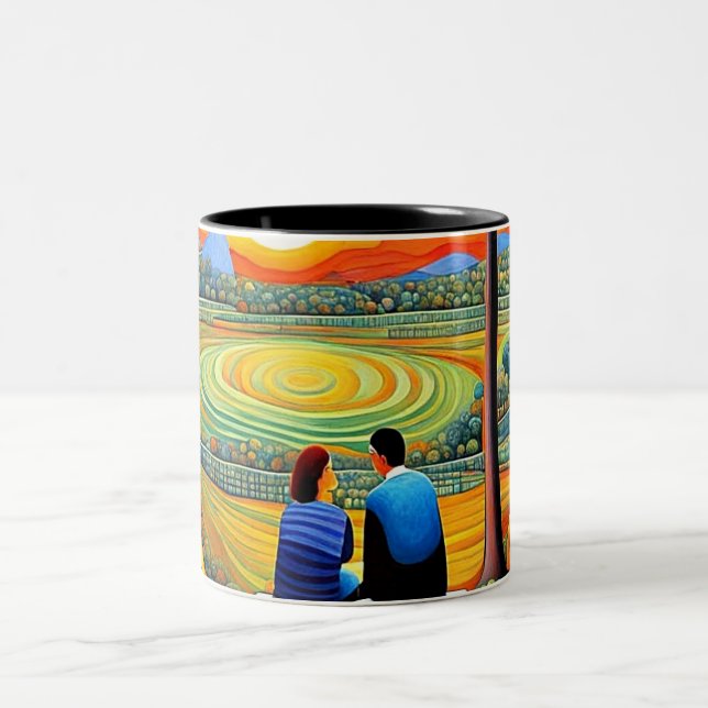 Taza Bicolor Amor al atardecer (Centro)