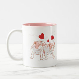 Taza Bicolor Amor al bulldog