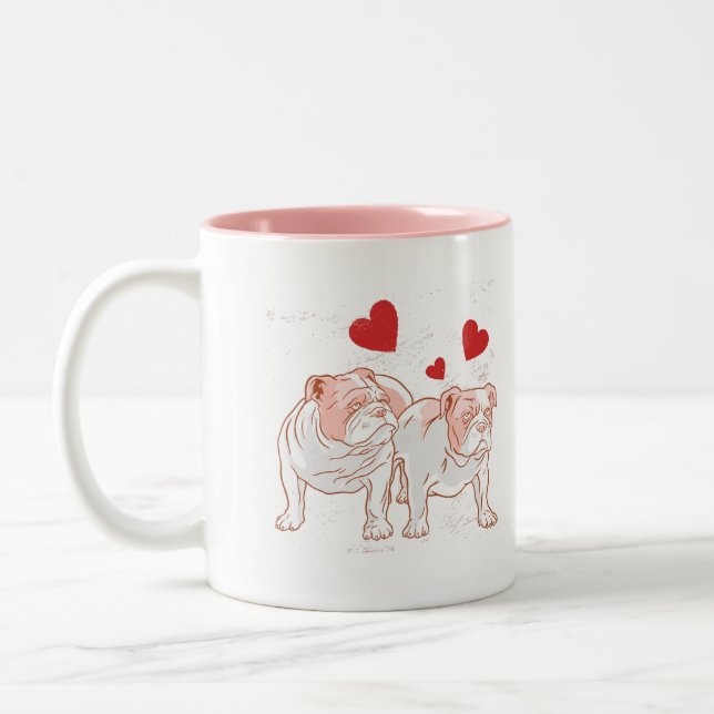 Taza Bicolor Amor al bulldog (Izquierda)