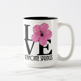 Taza Bicolor AMOR Altamonte Springs Florida Pink Hibiscus 15oz